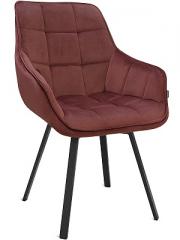 Кресло поворотное EMILE-CHERRY, черный металл/ бархат LUX "розово-коричневая пудра"